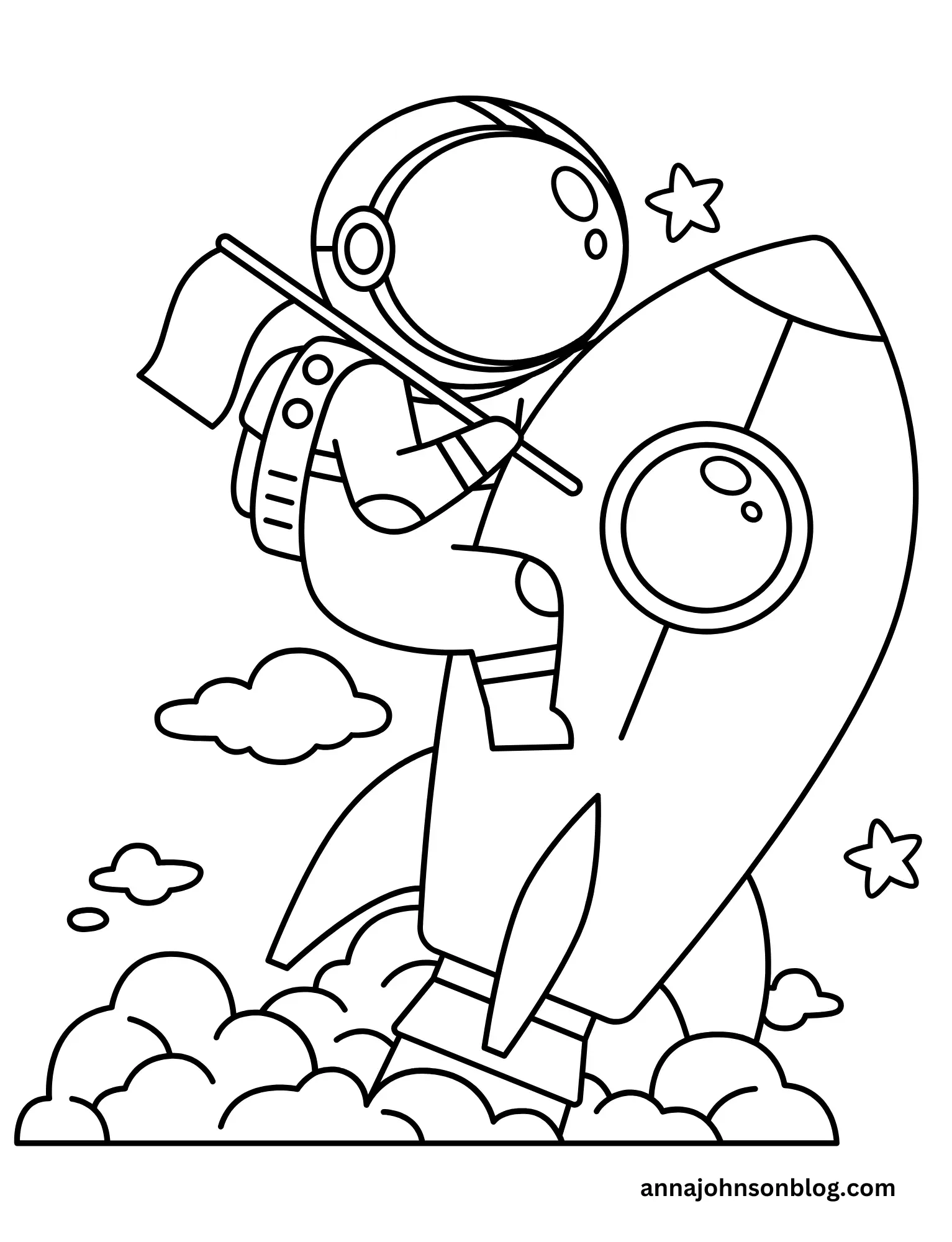 space-coloring-page