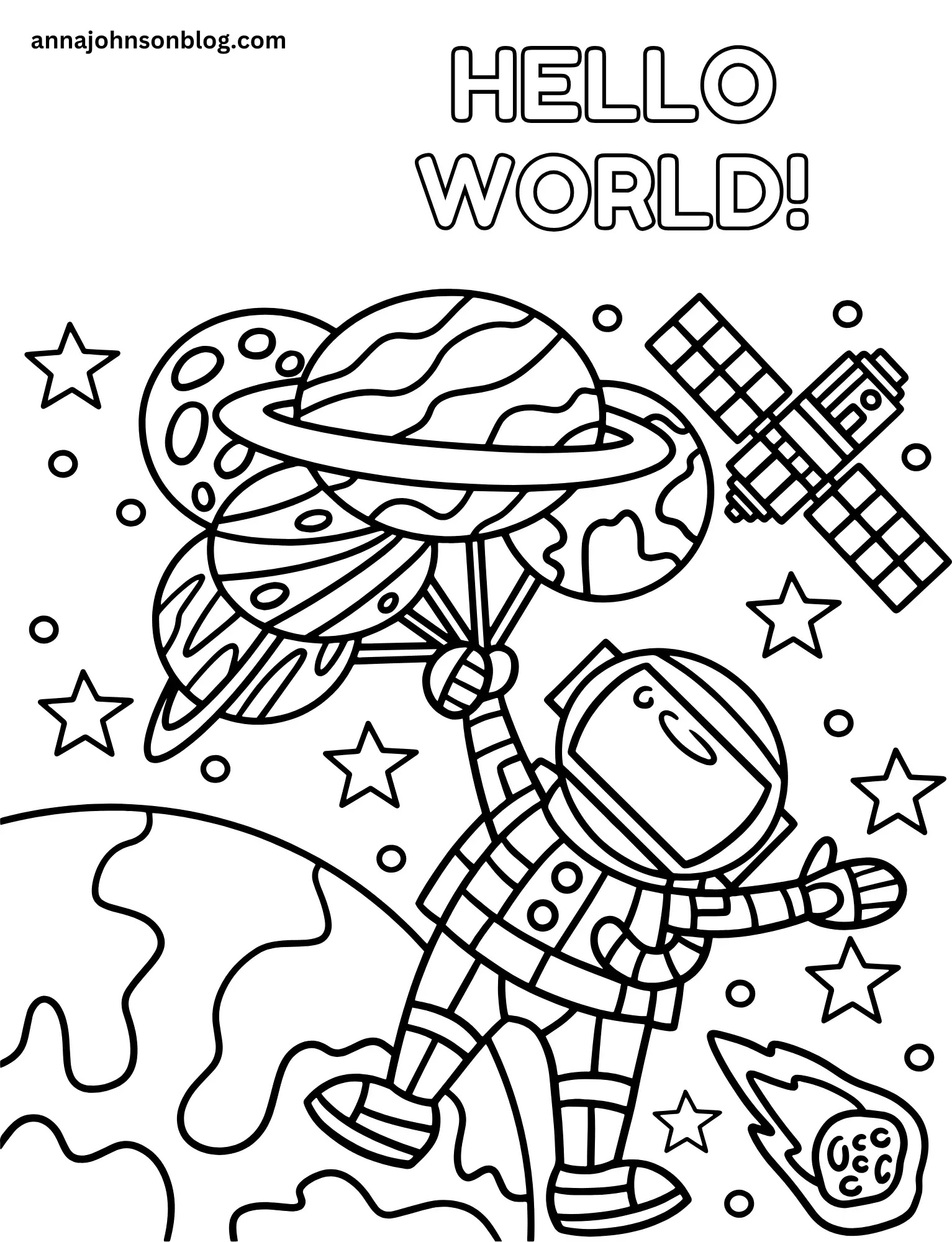 space-coloring-page