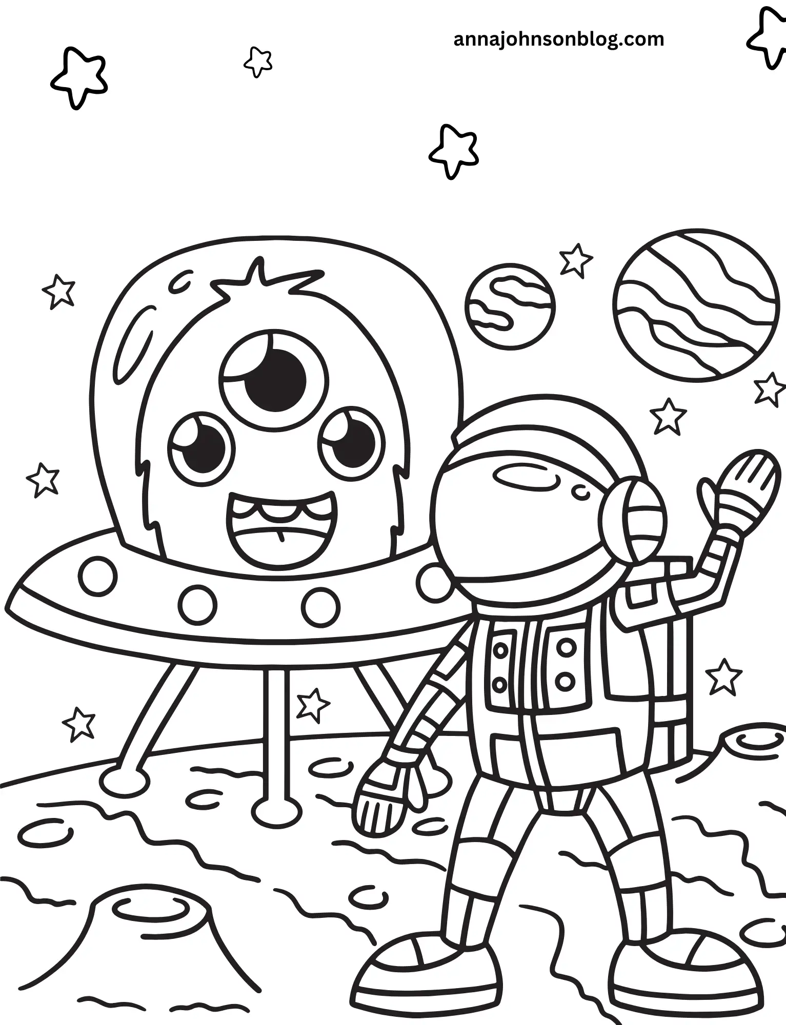 space-coloring-page