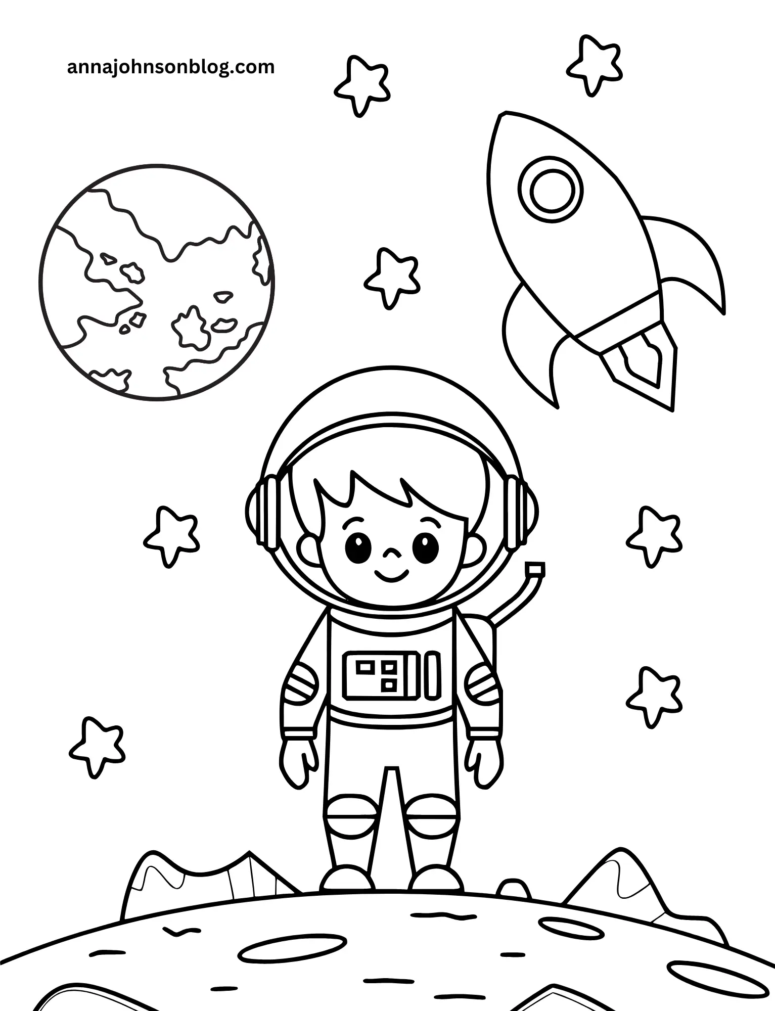 space-coloring-page