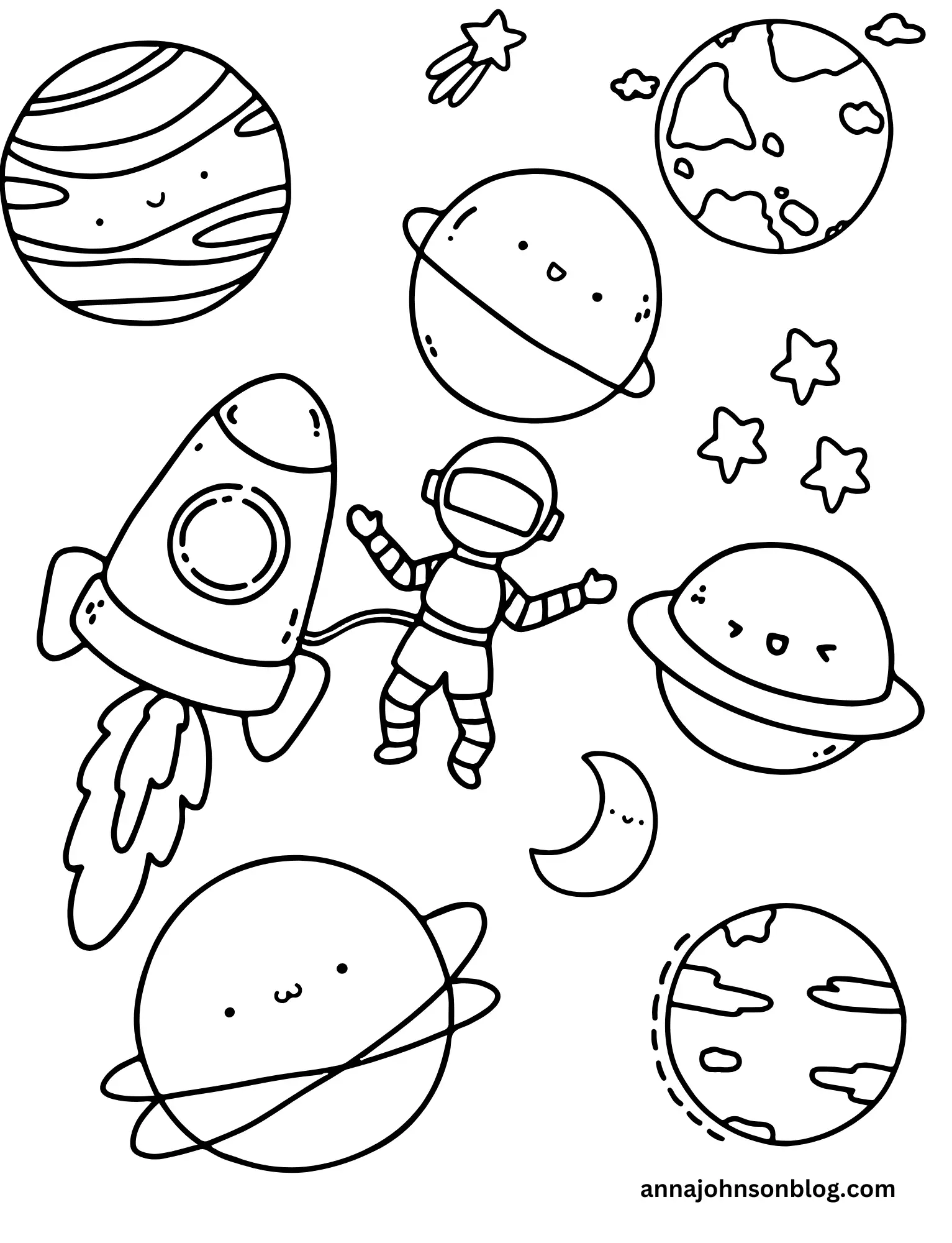 space-coloring-page