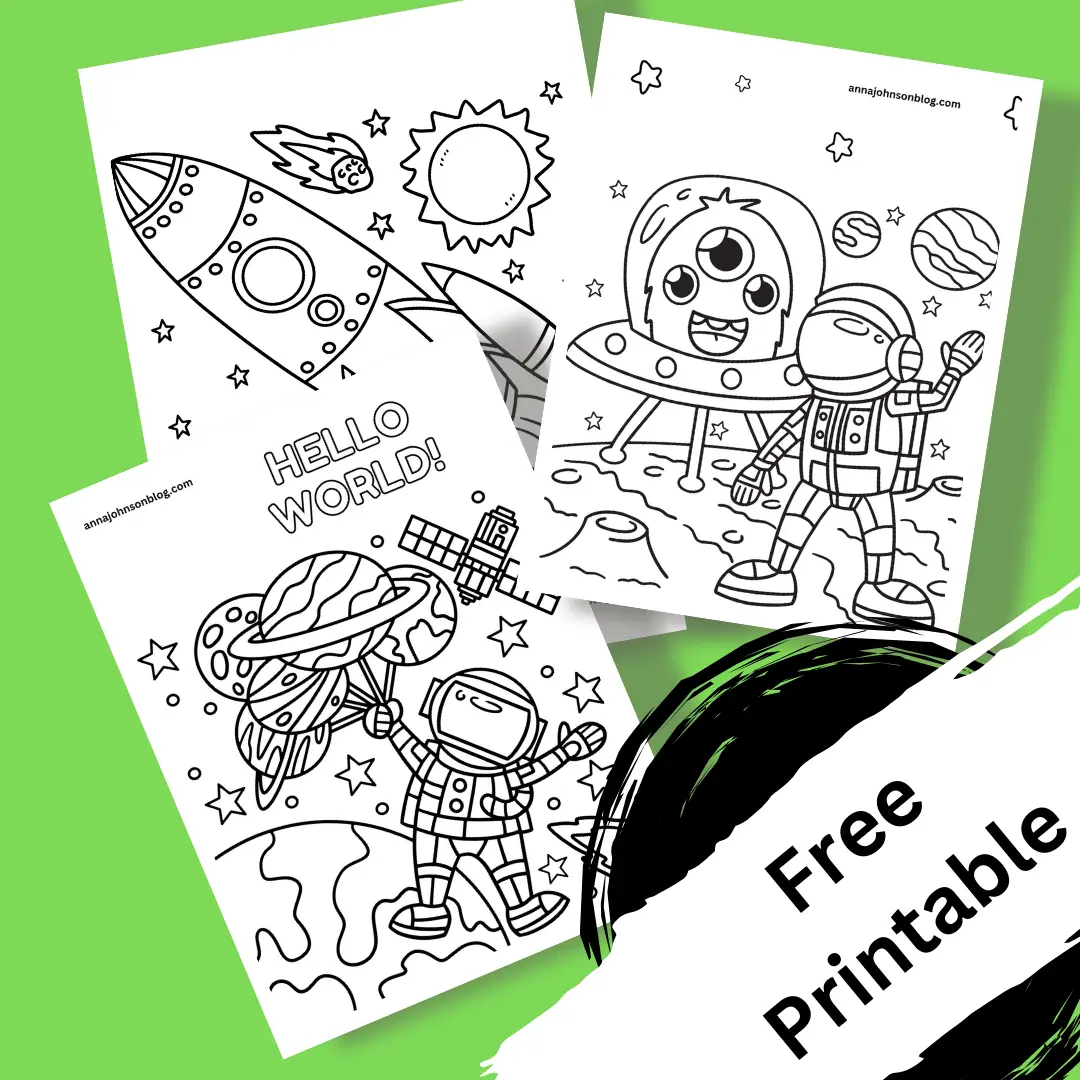 space coloring page