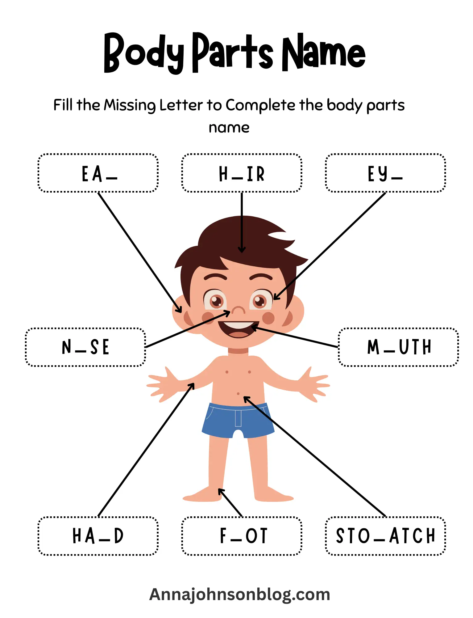 worksheet-body-parts-preschool