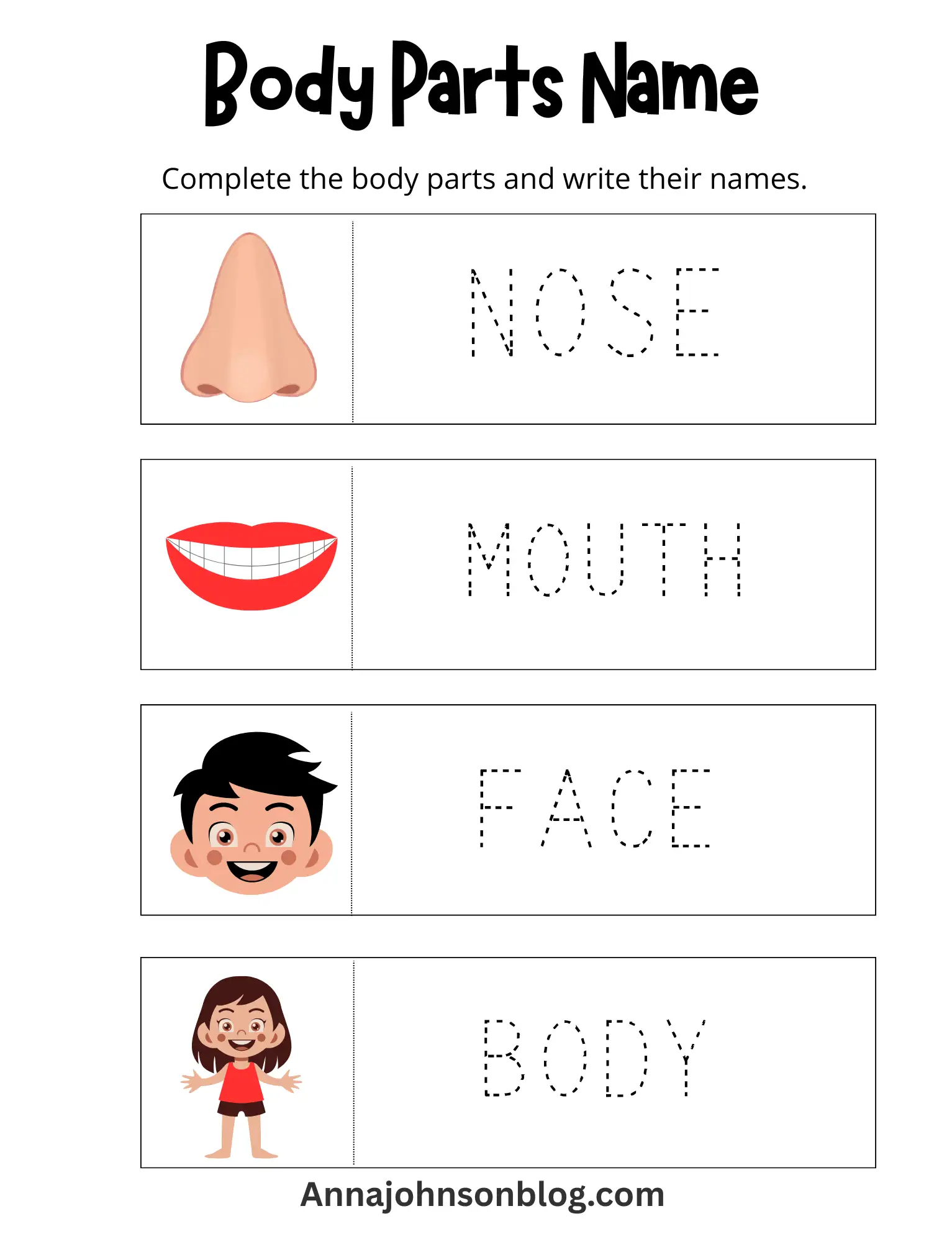 worksheet-body-parts-preschool
