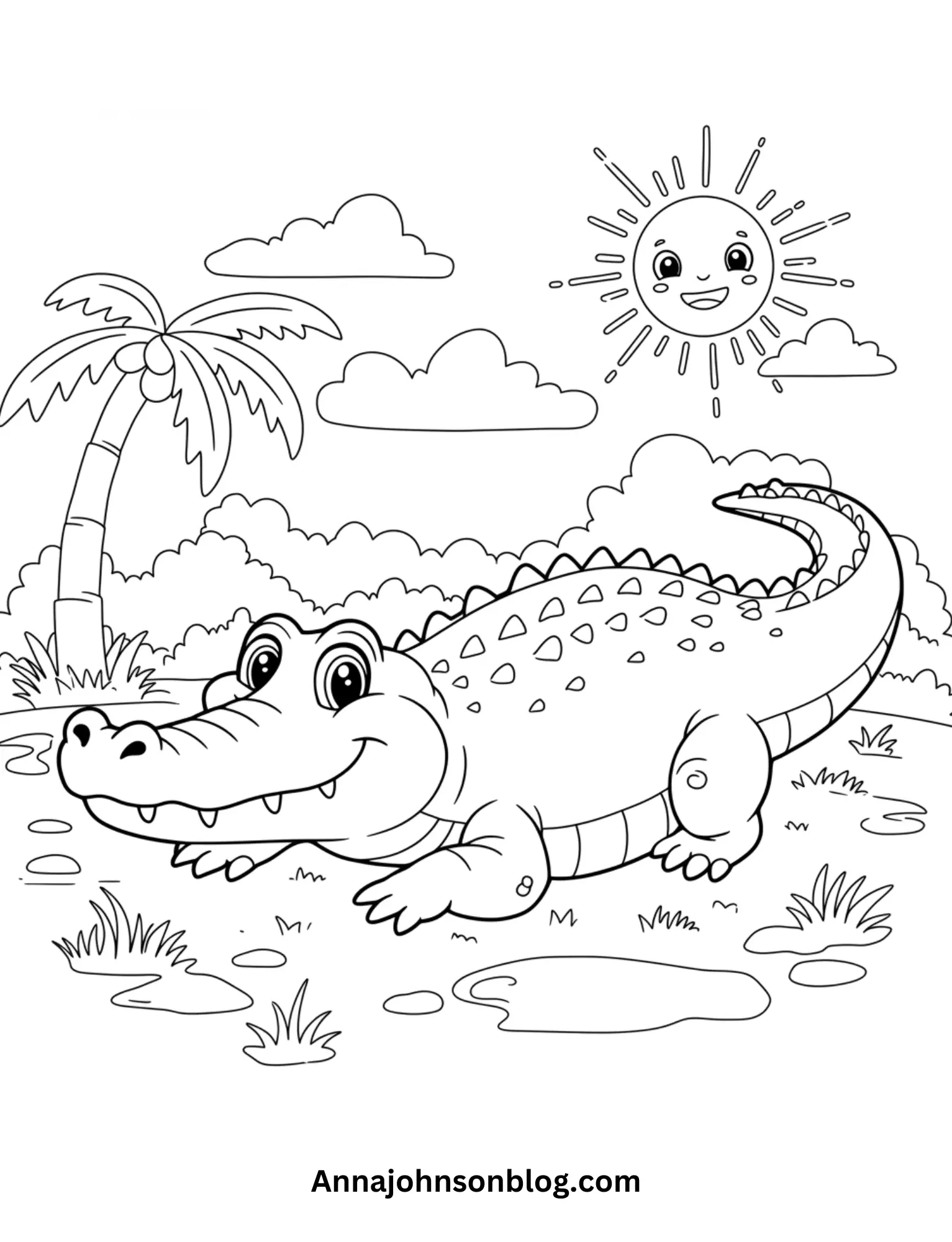 crocodile-coloring-page